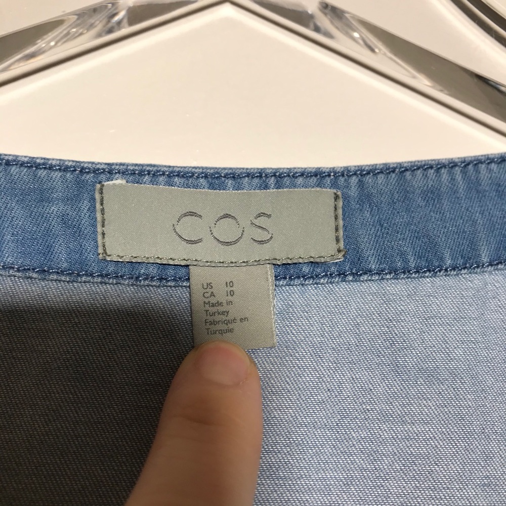 Cos Long Sleeve Button Down Chambray Shirt Dress - image 3